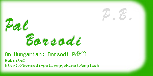 pal borsodi business card